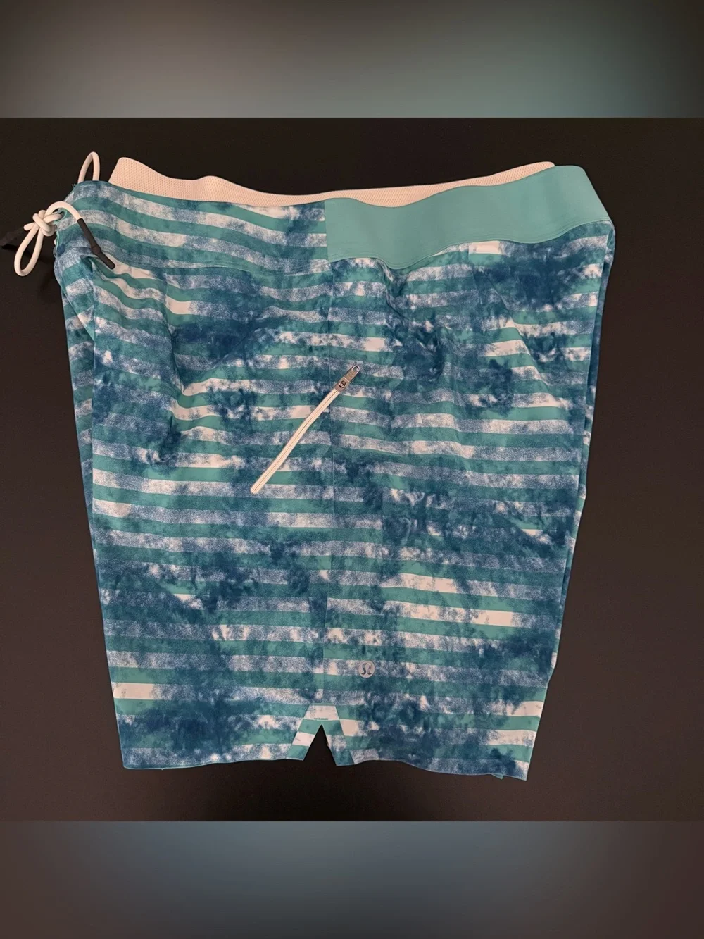 Lululemon Current State Board Shorts Blue Teal Striped Men’s 40